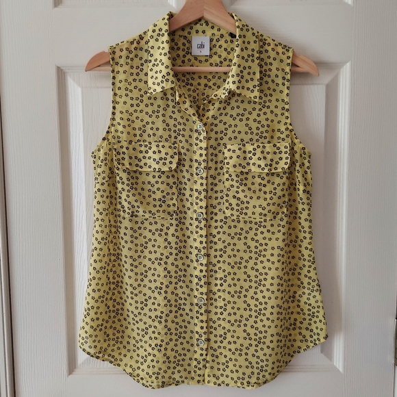 CAbi Tops - Cabi Yellow Daisy Floral Viola Blouse Size Small